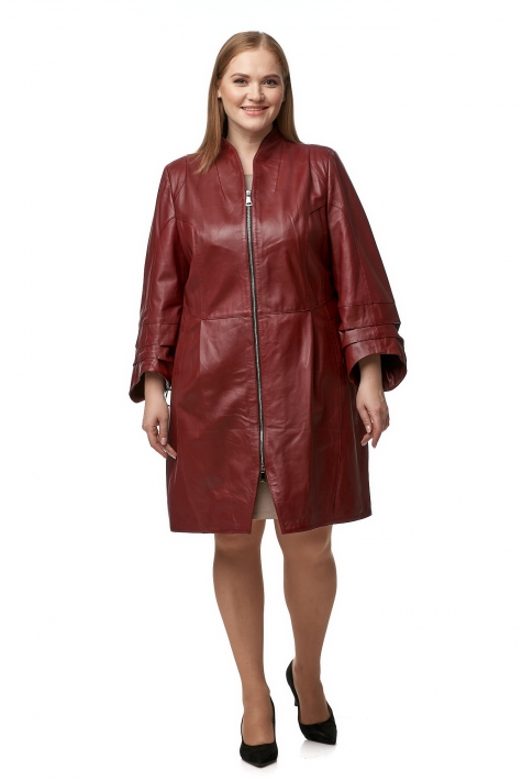 Женское кожаное пальто из натуральной кожи с воротником 8013136