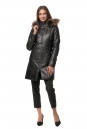 Женское кожаное пальто из натуральной кожи с капюшоном, отделка енот 8013593-2