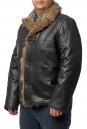 Мужская кожаная куртка из натуральной кожи на меху с воротником, отделка енот 8014586-2