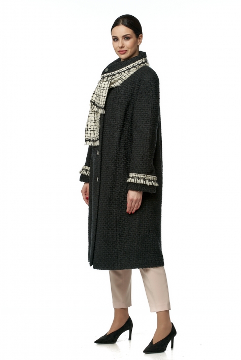 Женское пальто из текстиля с воротником 8016125