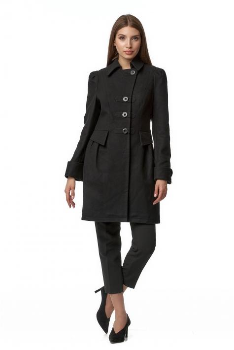 Женское пальто из текстиля с воротником 8017107