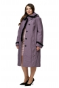 Женское пальто из текстиля с капюшоном, отделка норка 8017176