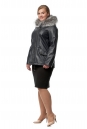 Женская кожаная куртка из натуральной кожи с капюшоном, отделка блюфрост 8017325