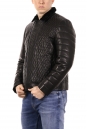 Мужская кожаная куртка из натуральной кожи на меху с воротником 8018805-2