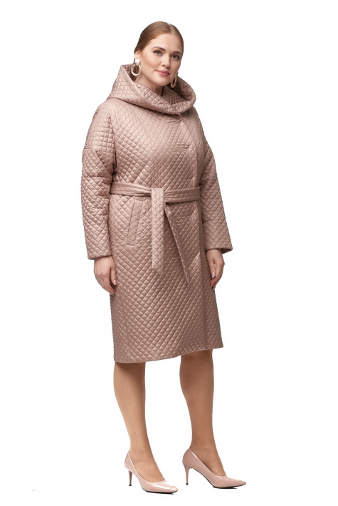 Женское пальто из текстиля с капюшоном 8018826