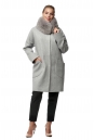 Женское пальто из текстиля с воротником, отделка песец 8019523-2