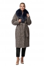 Женское пальто из текстиля с воротником, отделка песец 8019546
