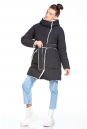 Женское пальто из текстиля с капюшоном, отделка искусственный мех 8022715-8