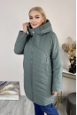 Женское пальто из текстиля с капюшоном 8024072